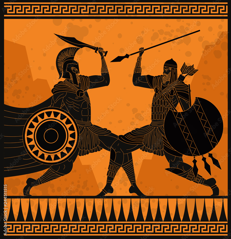 Naklejka spartan fighting a persian