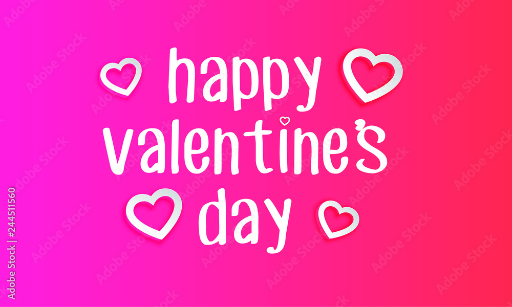 Happy Valentine's Day. Heart, vector, banner, illustration