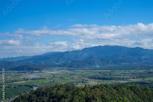Fototapeta Naklejka Na Ścianę i Meble -  Scenic view landscape of mountains in Northern Thailand.