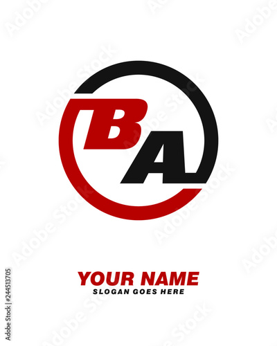 B A initial circle logo template vector