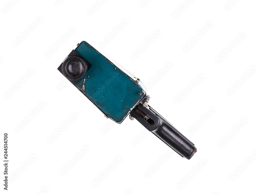 old camcorder,old video camera on white isolated background old camcorder,old video camera on white isolated background