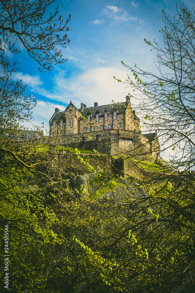 Edinburgh Castle in Scotland in Spring