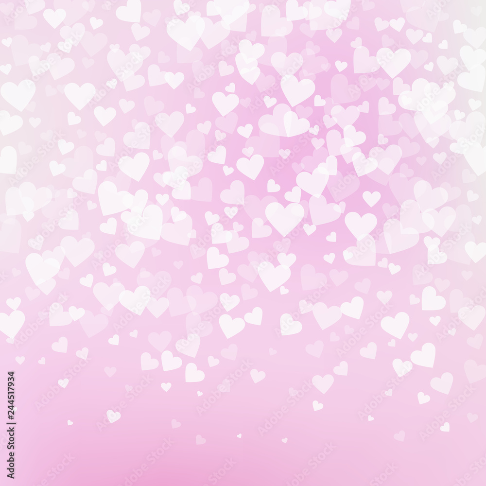 White heart love confettis. Valentine's day gradie