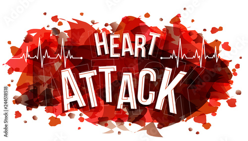Heart Attack text vector creative illustration