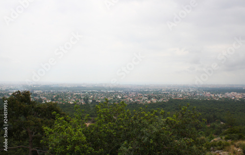 scenic and beautiful view of valley with cityscape