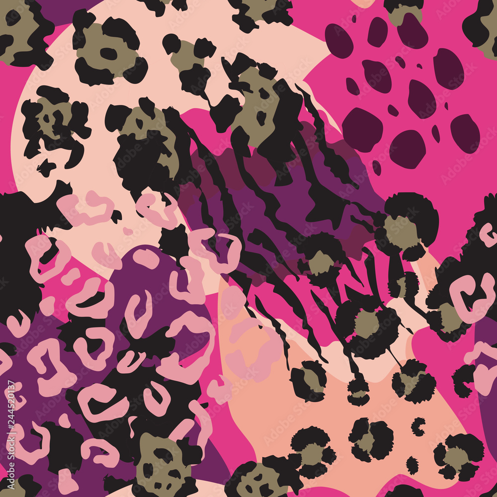 Vector abstract seamless pattern with animal skin motifs. Vector abstract seamless pattern with animal skin motifs.