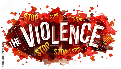 Stop the Violence text vector creative illustration