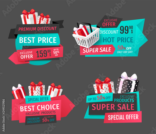 Mega Discount, Exclusive Product Sale Banners Set