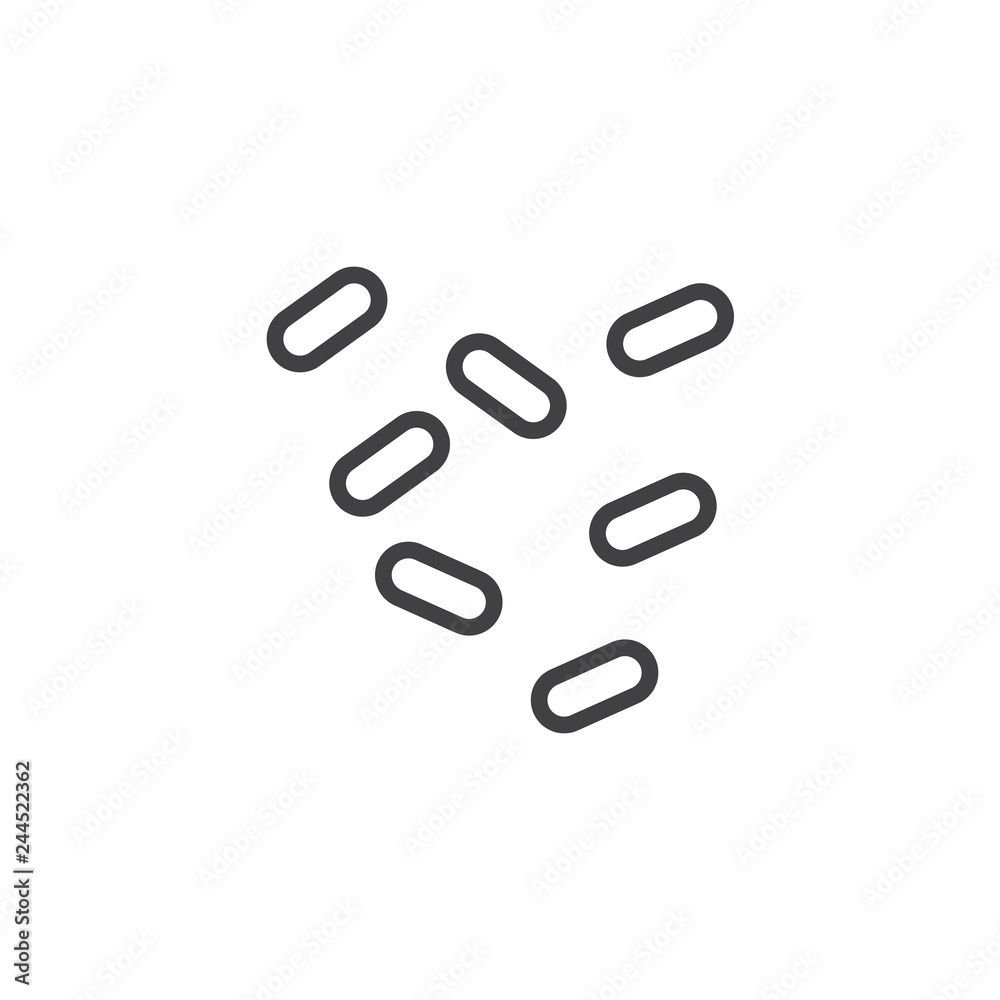 Bacteria microorganism line icon. linear style sign for mobile concept and web design. Bacterium virus outline vector icon. Symbol, logo illustration. Pixel perfect vector graphics Bacteria microorganism line icon. linear style sign for mobile concept and web design. Bacterium virus outline vector icon. Symbol, logo illustration. Pixel perfect vector graphics