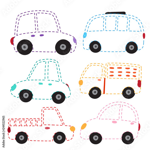 car worksheet vector design