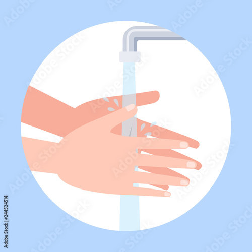 Wash hand with soap. Washing dirty hands