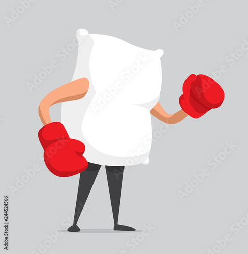 White pillow wearing boxing gloves