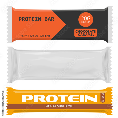 Set of different protein bars