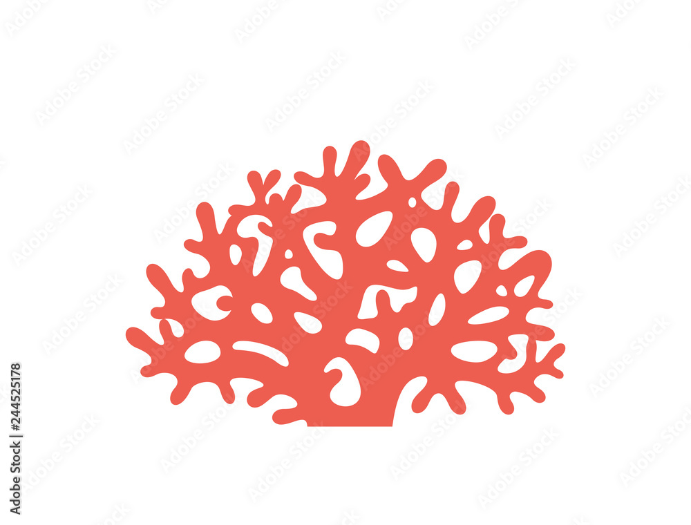 Naklejka premium Logo koral. Na białym tle koralowiec na białym tle