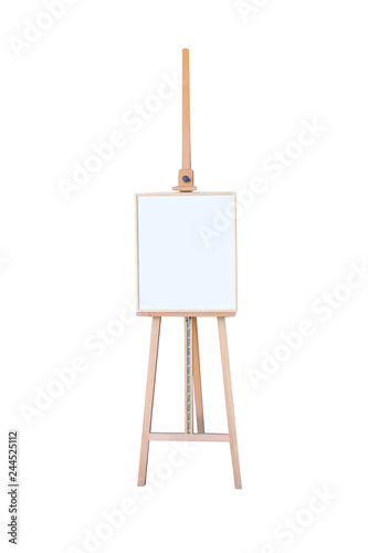 Wooden big easel on a white background.