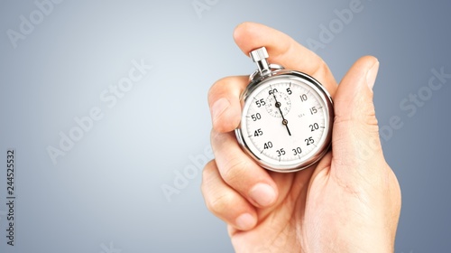 Close-up Stopwatch in Human Hand, Timer