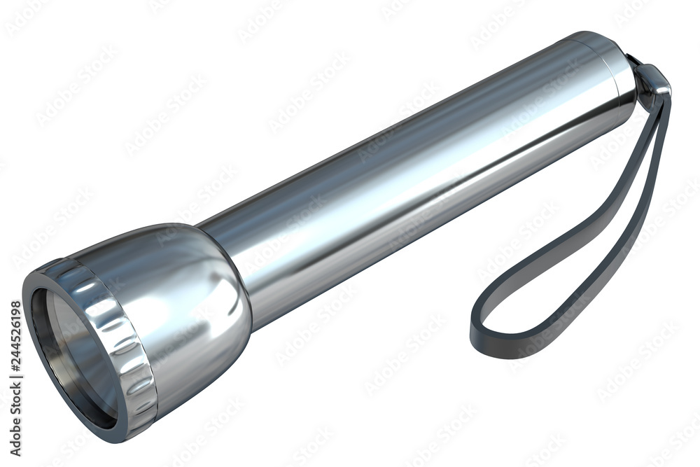 flashlight. Isolated on white background. 3d flashlight. Isolated on white background. 3d