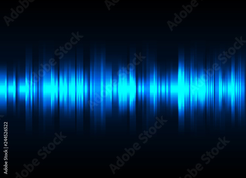 Sound wave vector background. Blue digital equalizer