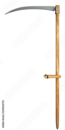 scythe. Isolated on white background. 3d