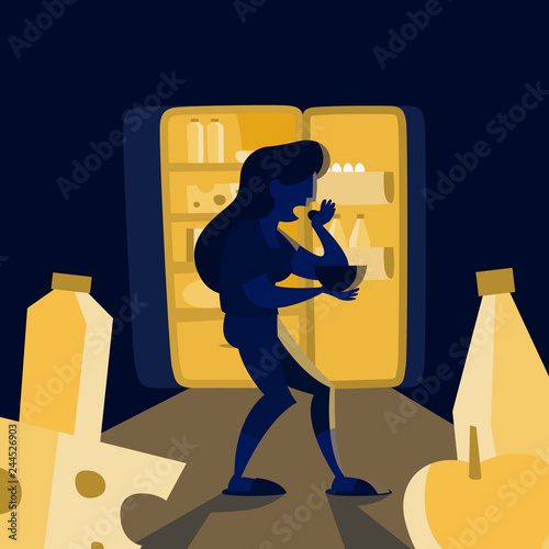 Eating disorder concept. Problem with food and weight