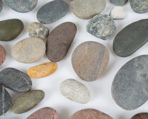 sea pebbles isolated on white