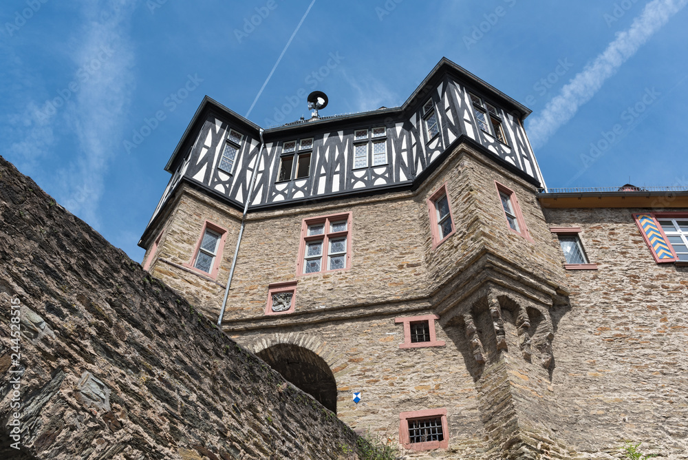 the gate tower of renaissance castle in idstein, hesse, germany