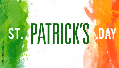 Vector watercolor flag of Ireland for Patricks day