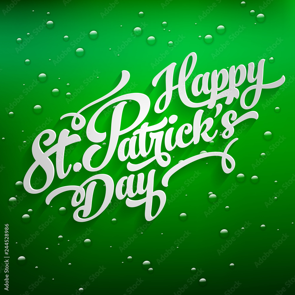 Saint Patrick's day lettering poster template