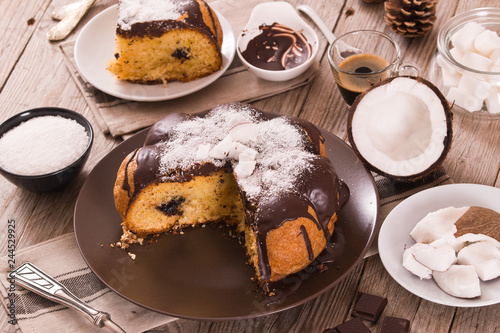 Chocolate coconut cake.