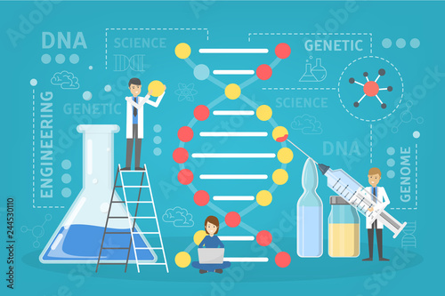 Genetic engineering concept. Biology and chemistry experiment