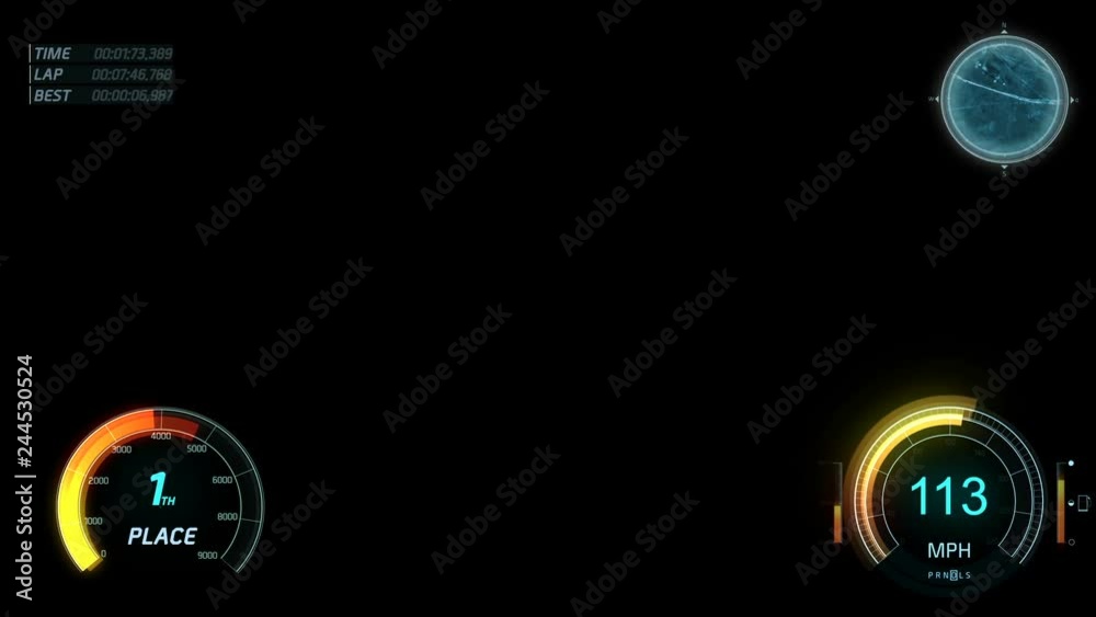 car driving pov application display hud motion graphics GPS technology game