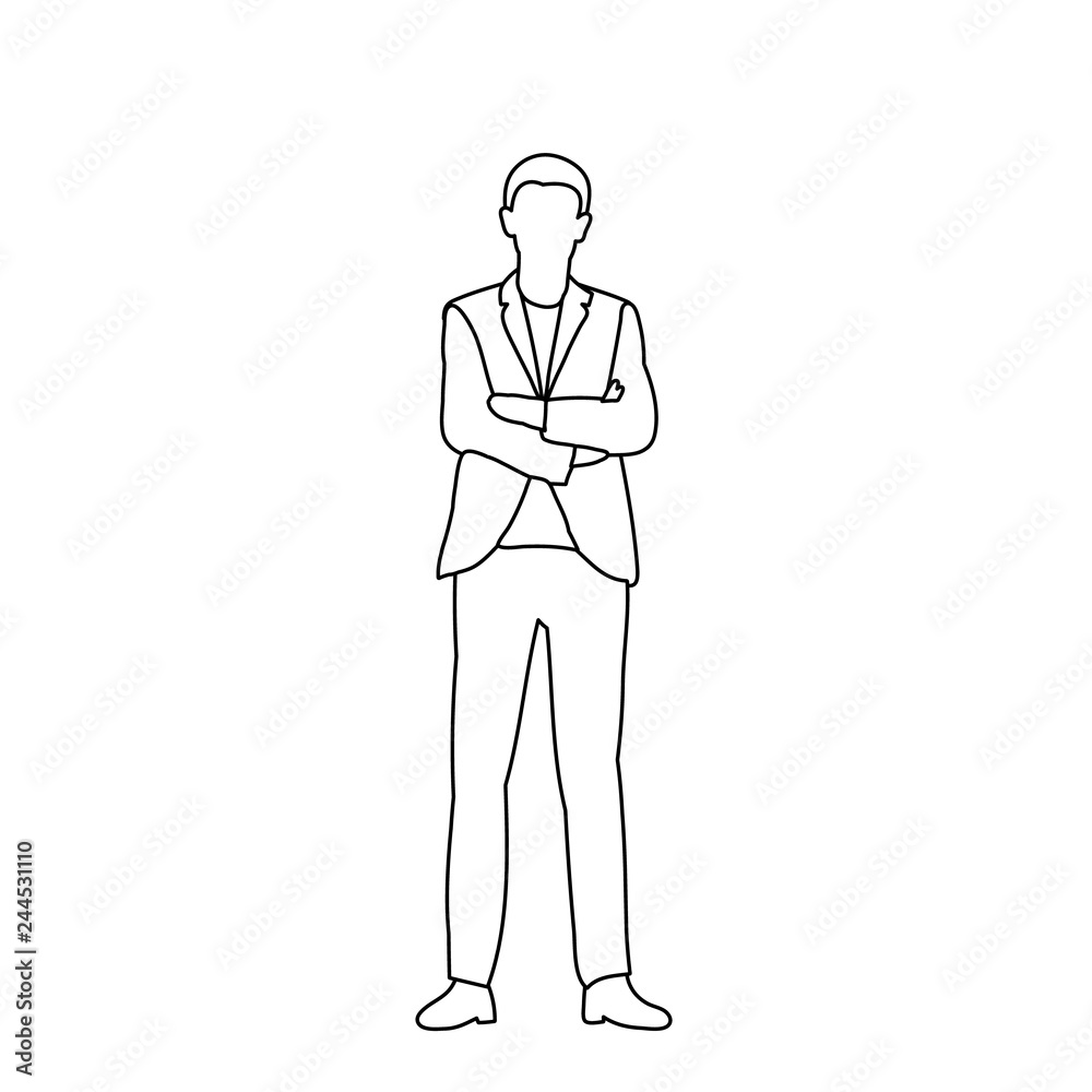 vector, isolated, a man in a jacket is sketch