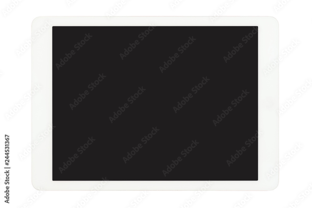 Tablet computer with blank screen isolated on white background. White touchpad with blank screen Tablet computer with blank screen isolated on white background. White touchpad with blank screen