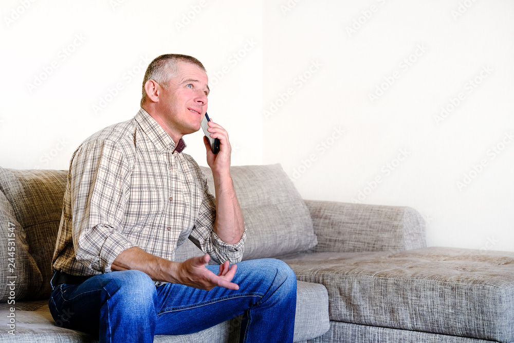 Talk on the phone with a psychiatrist. Problems in personal life and at work. Emotion of irritation Talk on the phone with a psychiatrist. Problems in personal life and at work. Emotion of irritation
