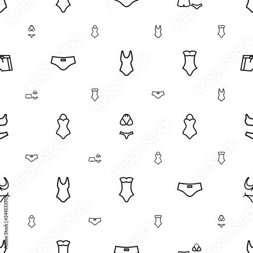 swimsuit icons pattern seamless white background