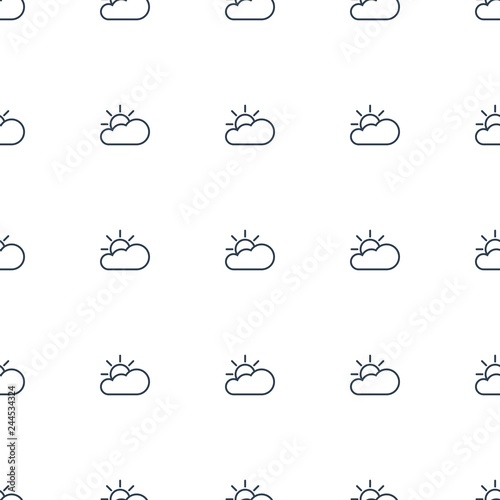 sun cloud icon pattern seamless white background
