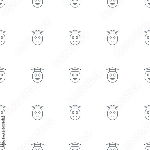 graduate emoji icon pattern seamless white background