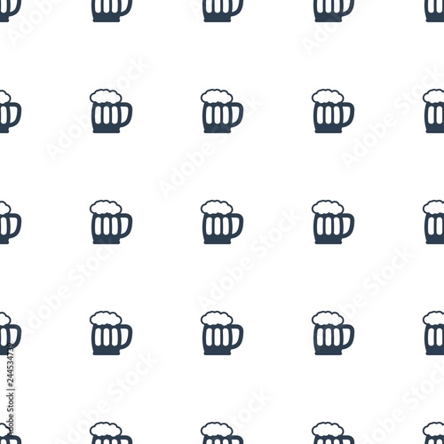 beer mug icon pattern seamless white background
