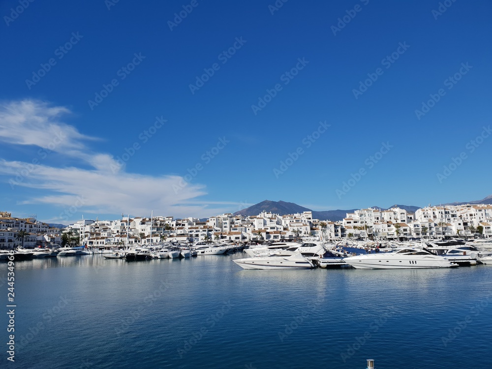 Spania malaga marbella hafen porto see Yacht luxus