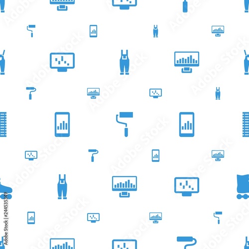 roller icons pattern seamless white background