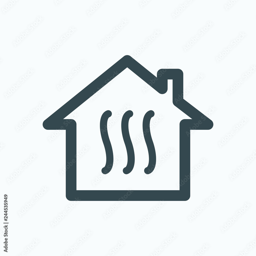 House heating icon, home heating system vector icon House heating icon, home heating system vector icon