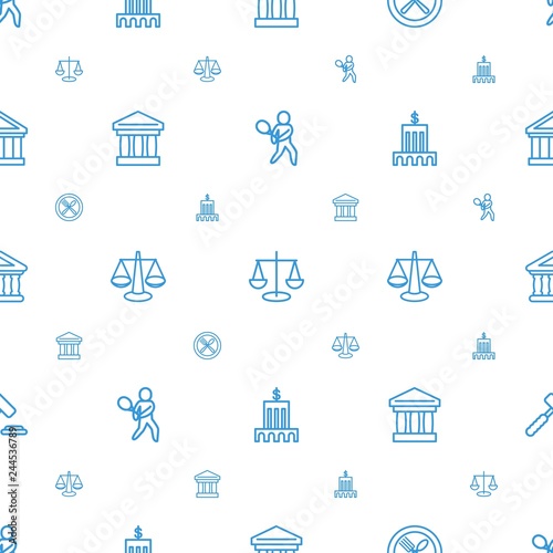 court icons pattern seamless white background