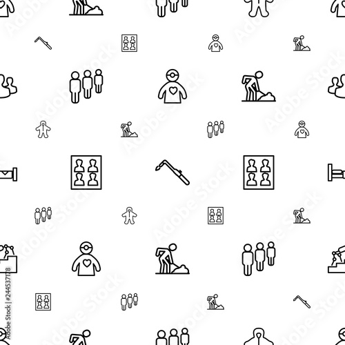 person icons pattern seamless white background