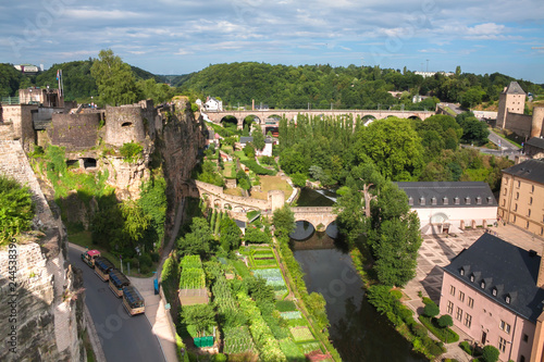 Beautiful old part of Luxembourg city. State (Grand Duchy) in Western Europe