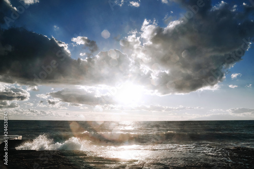 Storm on the sea, beautiful seascape