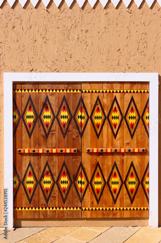 A historic door in the old city of Diriyah, UNESCO World Heritage near Riyadh, Kingdom of Saudi Arabia