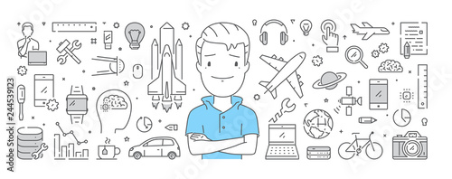 Vector line web concept for engineering