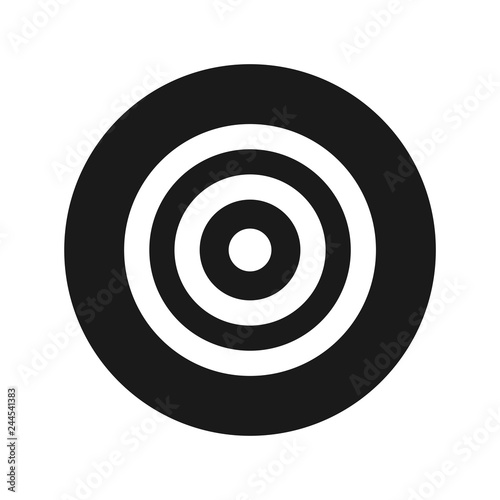 Target icon flat black round button vector illustration