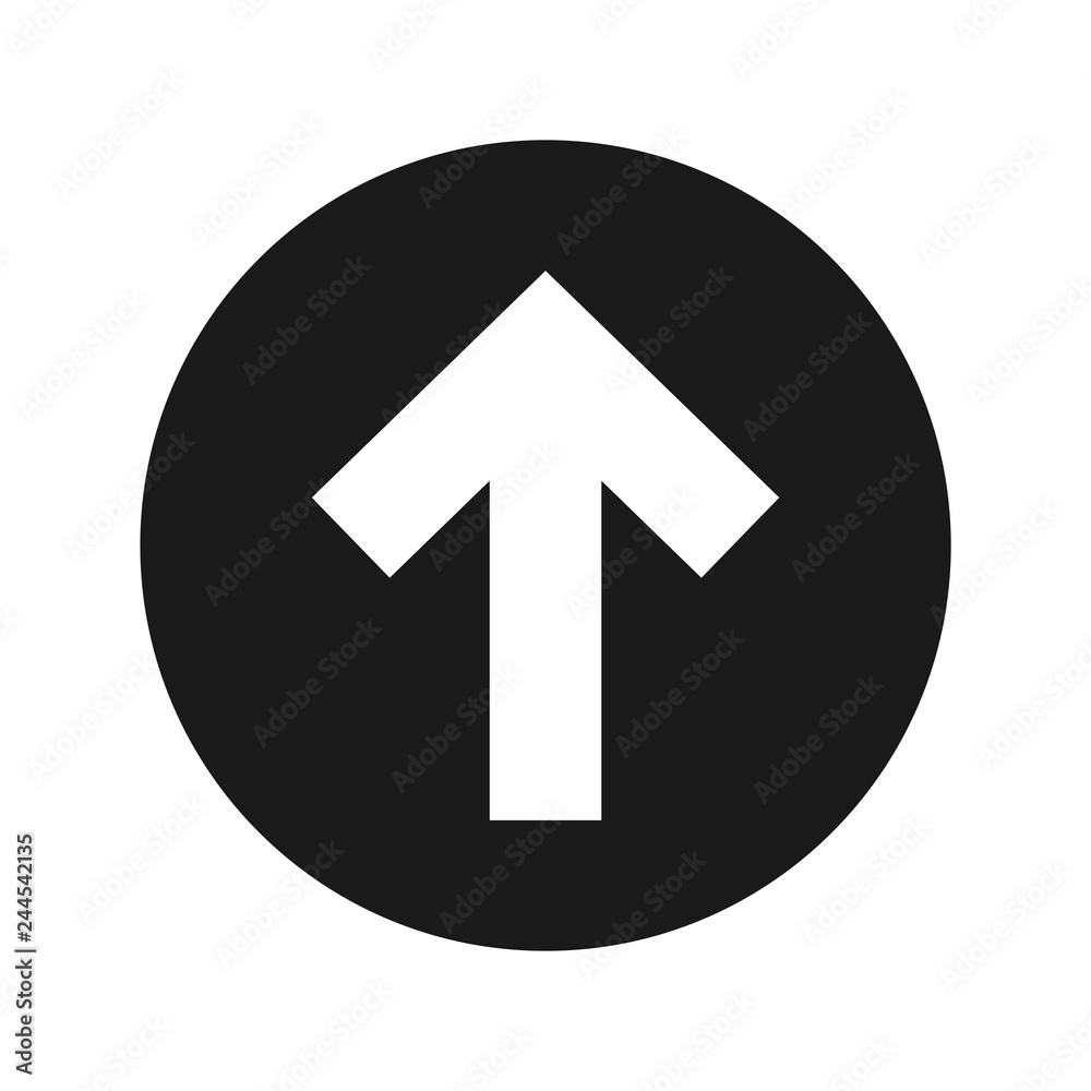 Up arrow icon flat black round button vector illustration Up arrow icon flat black round button vector illustration