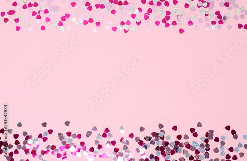 frame of confetti hearts